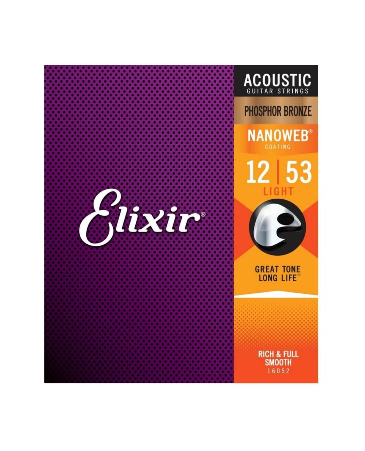 Elixir 16052 Nanoweb Phosphor Bronze 12-53