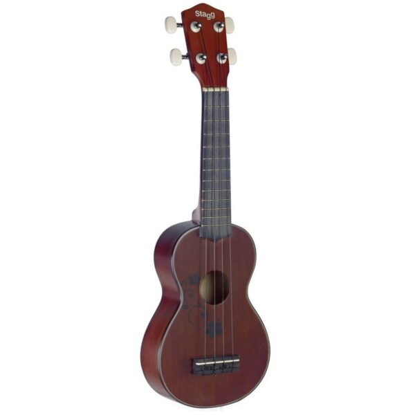 Soprano ukulelė Stagg US20 FLOWER (+ dėklas)