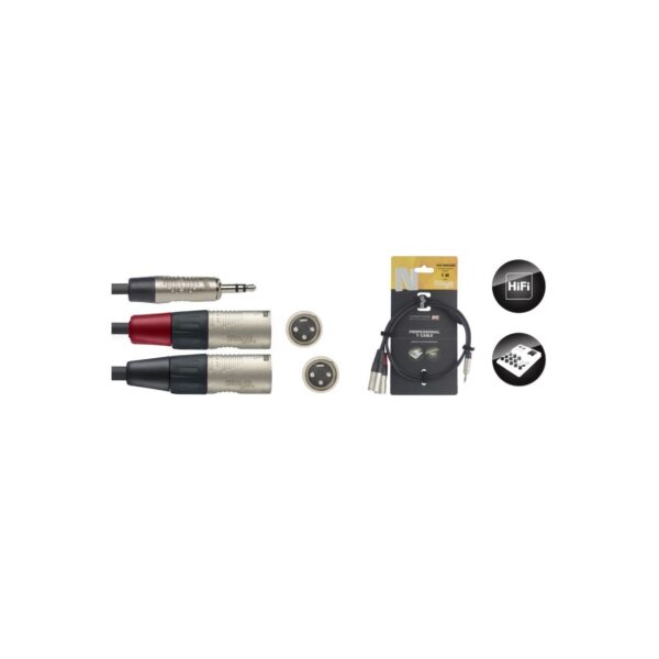 Laidas Stagg NYC1/MPS2XMR mini jack/m - 2x XLR/m 1m