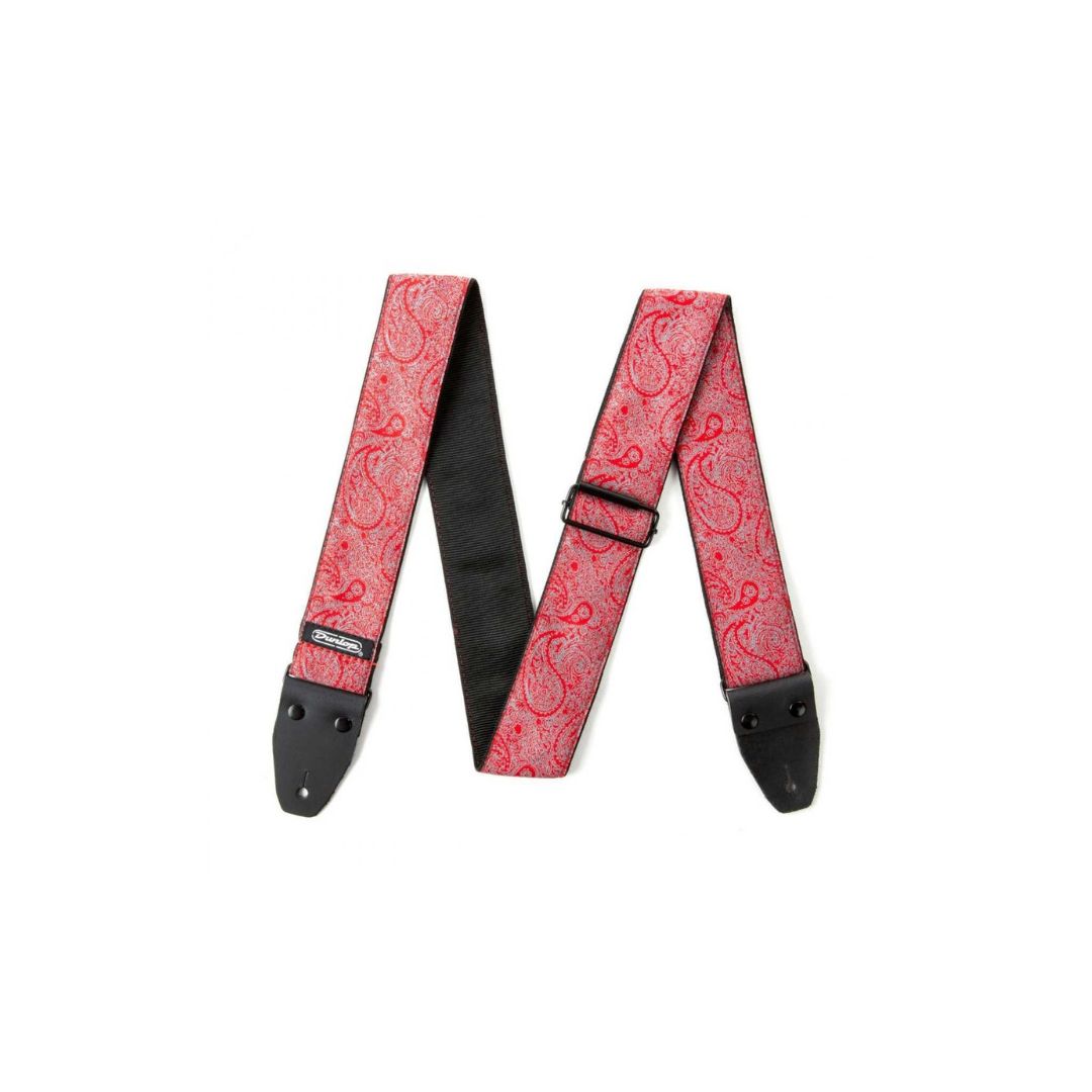 Gitaros diržas Dunlop Designer Jacquard Paisley Red