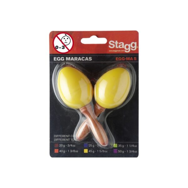 Plastikiniai marakasai Stagg EGG-MA S/YW (2 vnt.)