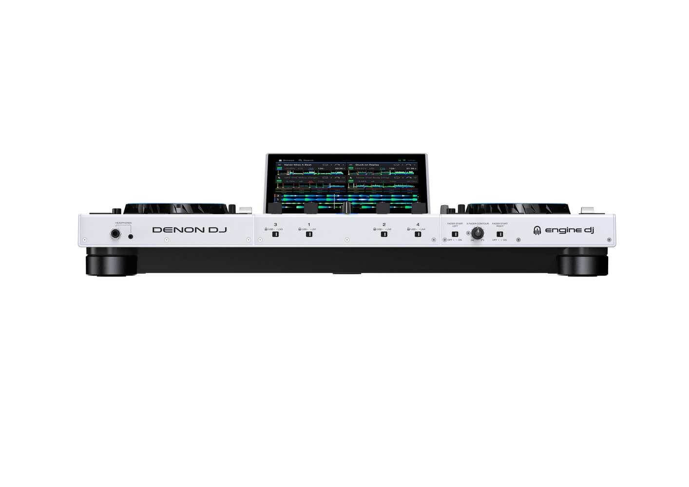 Denon-DJ-kontroller-meediamangija-Prime-4-valge-e1